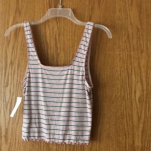 NEW pink striped american eagle crop/tank top